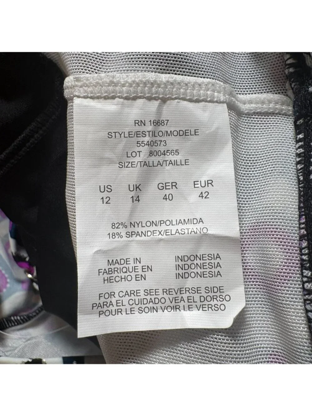 Swim Solutions Jewels Tiered Tummy Control Fauxkini 1-Piece Swimsuit Size 12 NWT - Picture 6 of 8